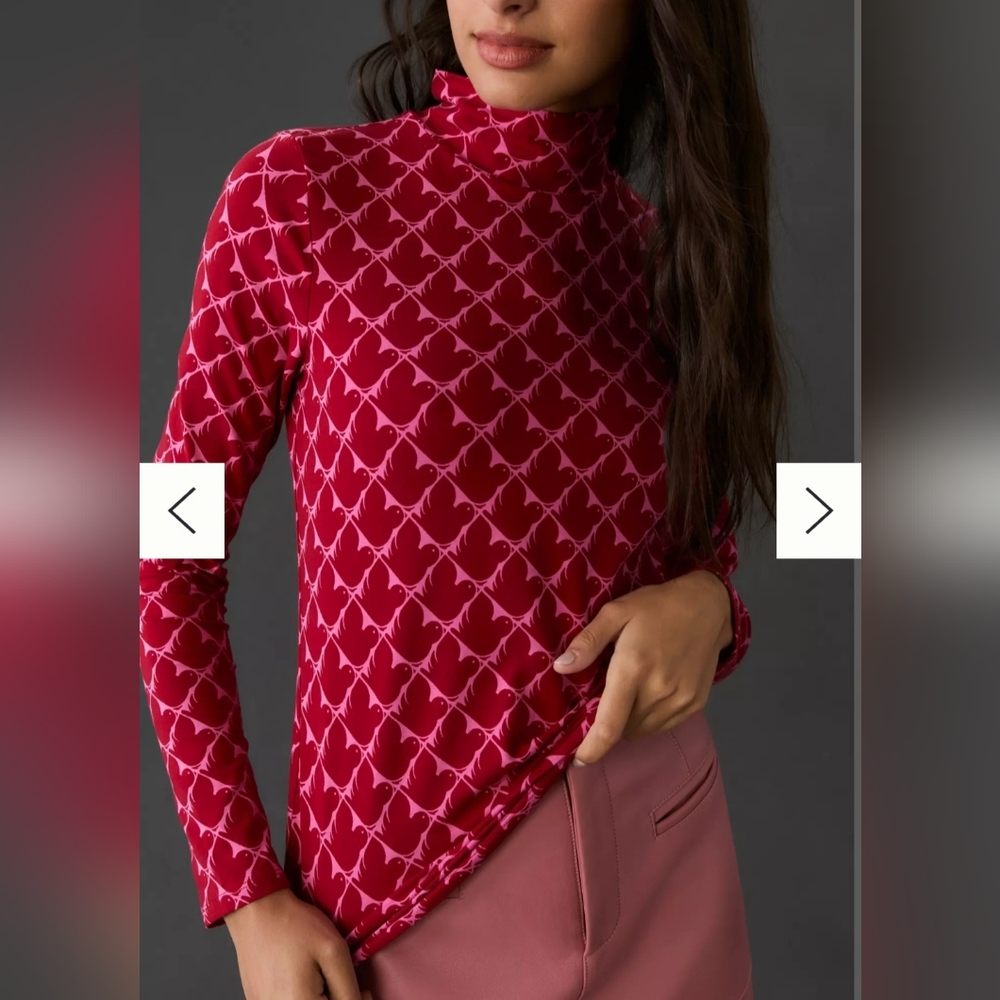 Cecilia Pettersson for Anthropologie Printed Turtleneck Size Medium.